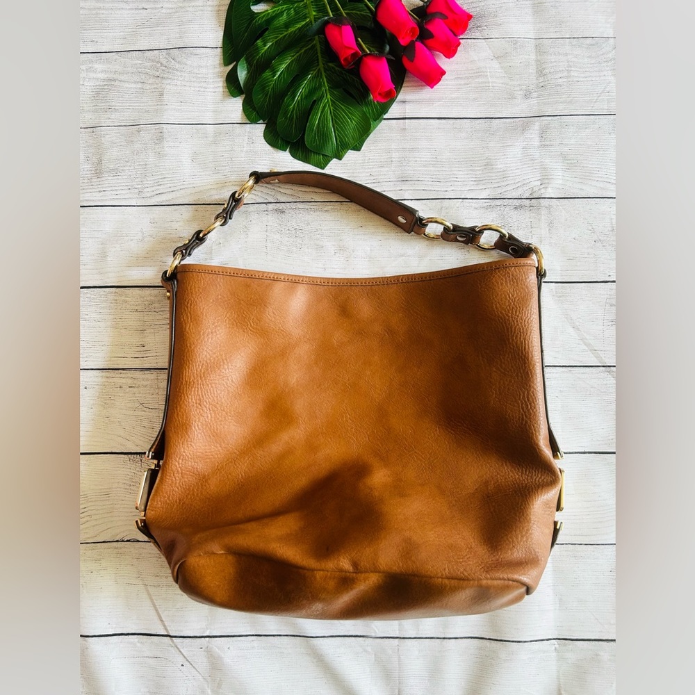 Dana Buchman Women’s Brown Logo Strap Shoulder Bag